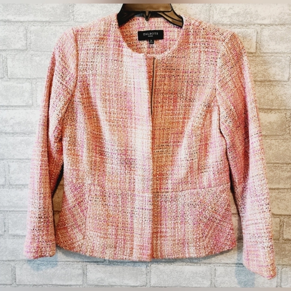 Talbots Pink Tweed Jacket.